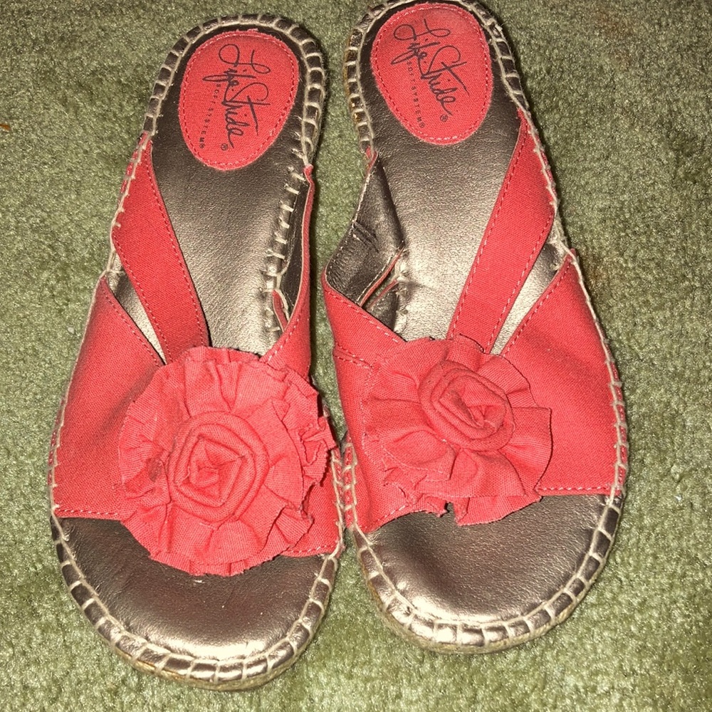 Pink flower Life Stride wedges